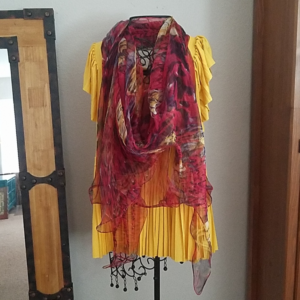 Chiffon multi layer infinity scarf.